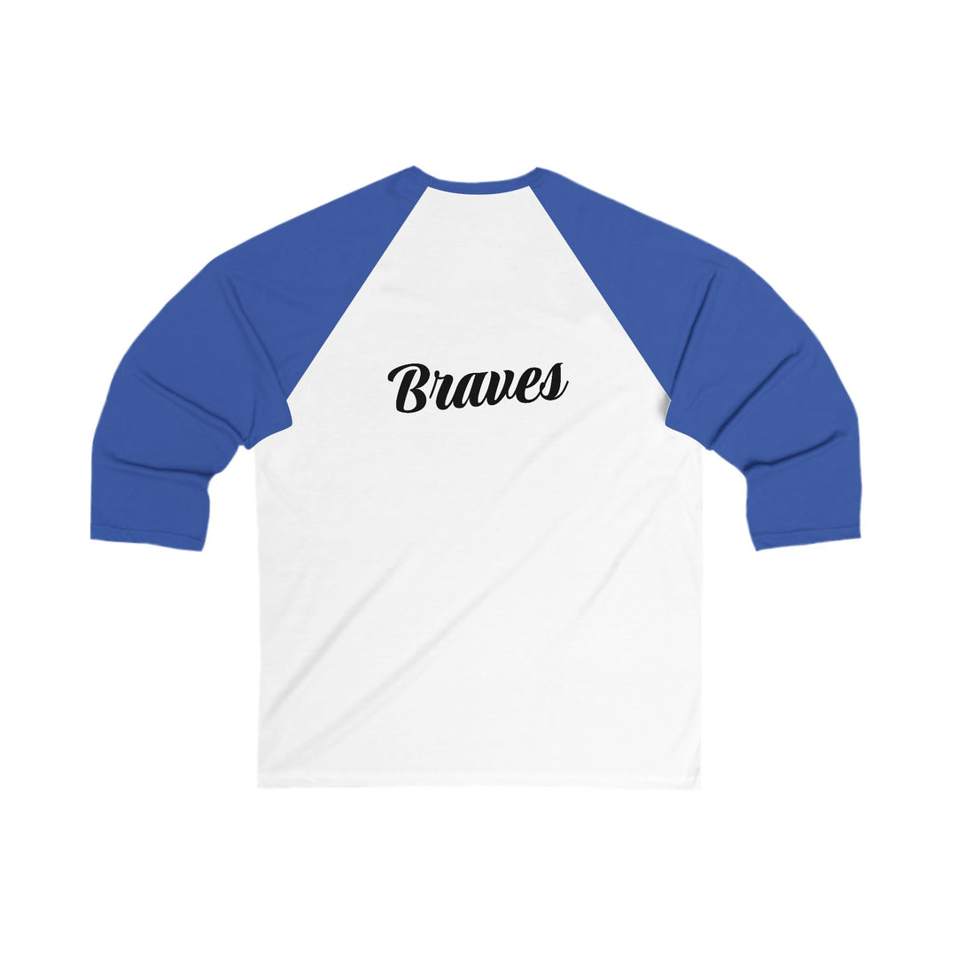 Unisex Baseball Tee - Braves Graphic 3/4 Sleeve Shirt