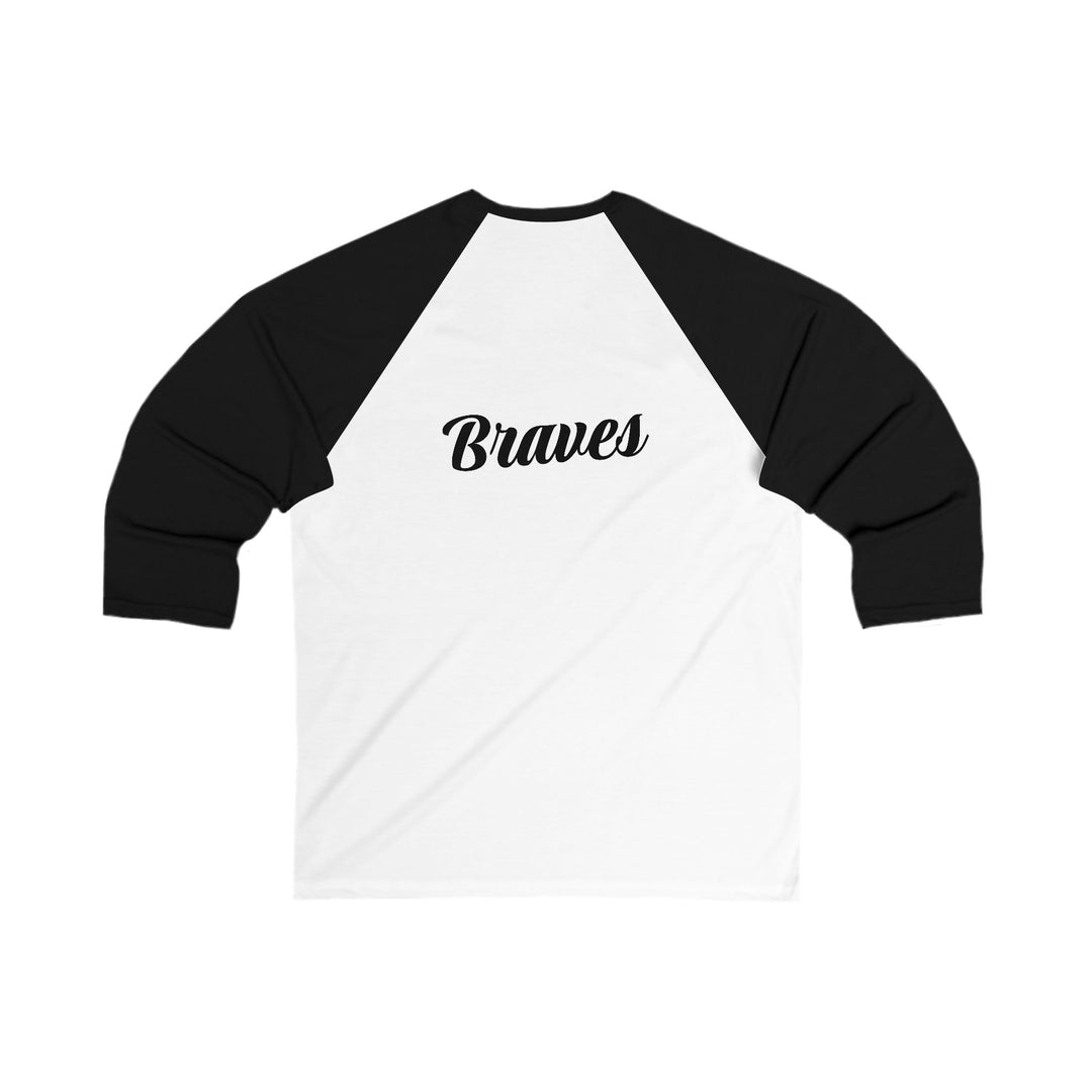Unisex Baseball Tee - Braves Graphic 3/4 Sleeve Shirt