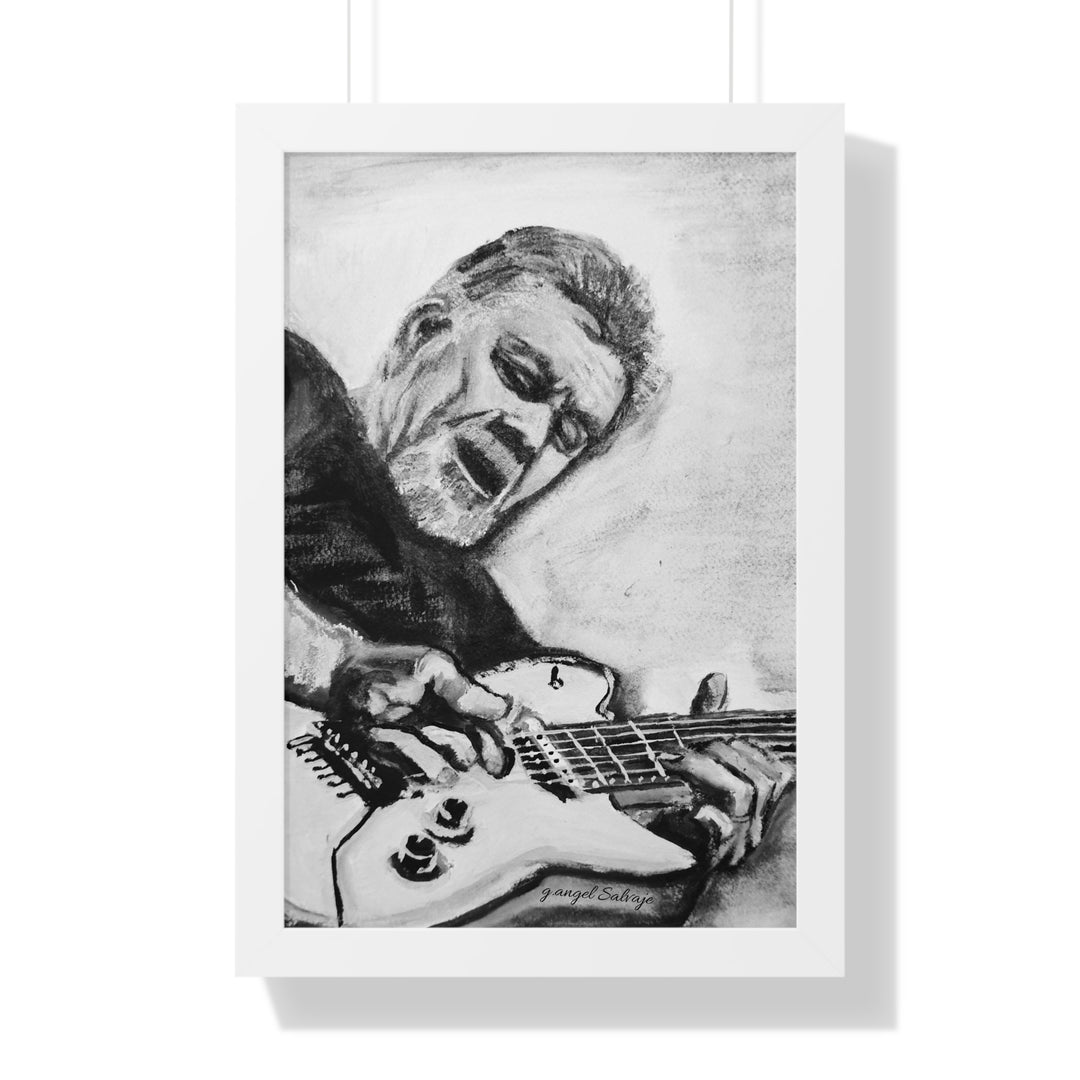 Vertical Poster, Eddie Van Halen Black and White Portrait