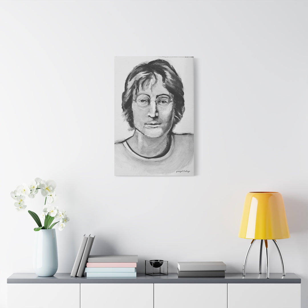 Black and White, John Lennon Canvas Print