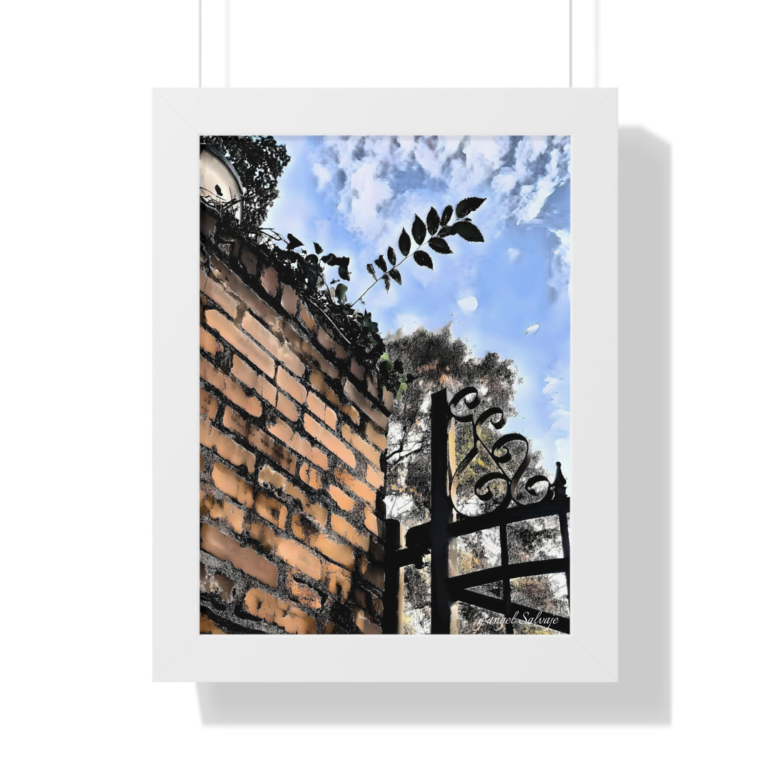An Ivy Green Sky Framed Vertical Poster