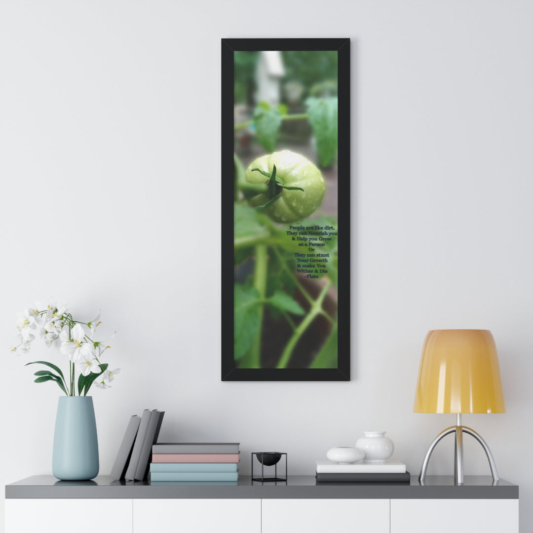 What type of soil are you? PLATO QUOTE, Framed Vertical Poster