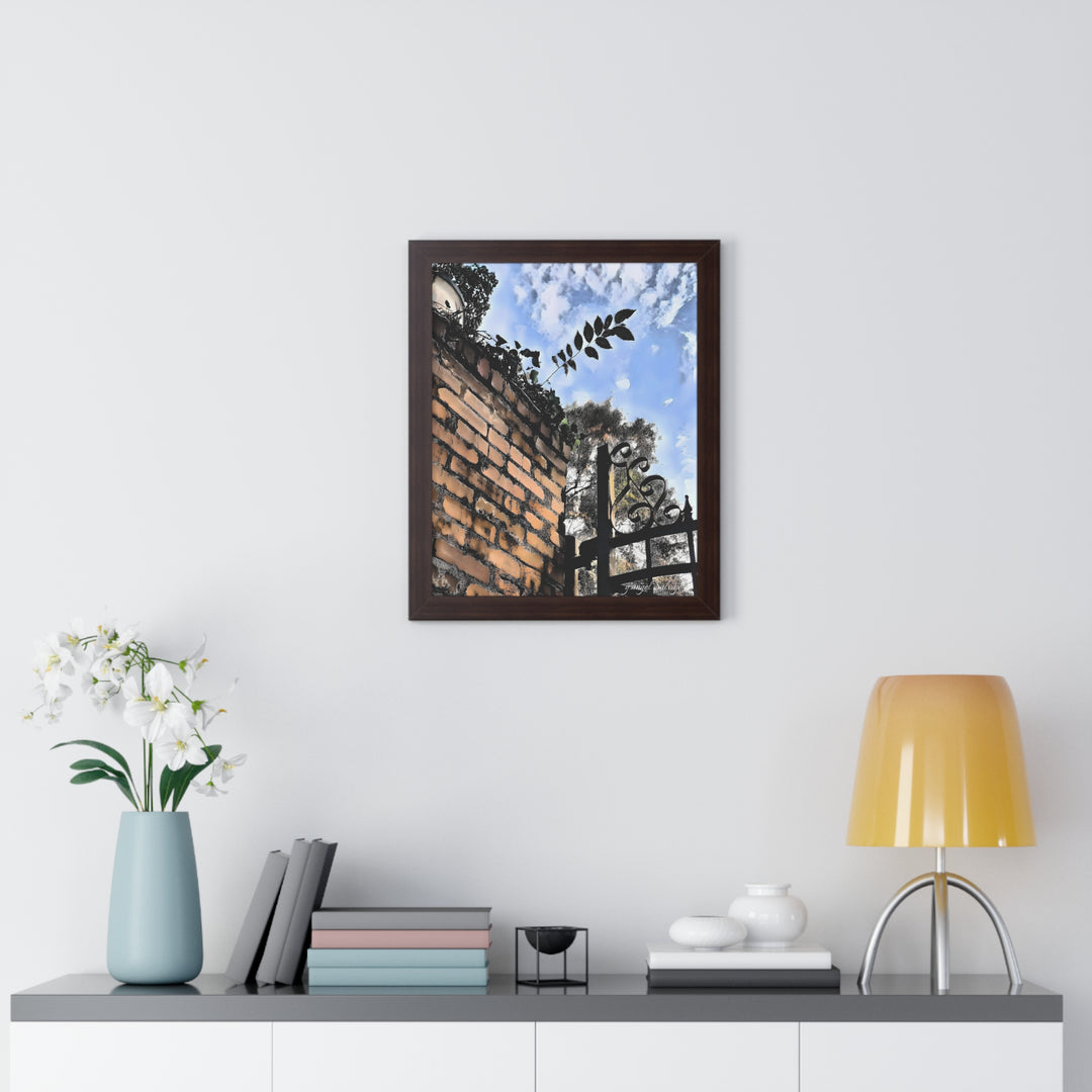 An Ivy Green Sky Framed Vertical Poster