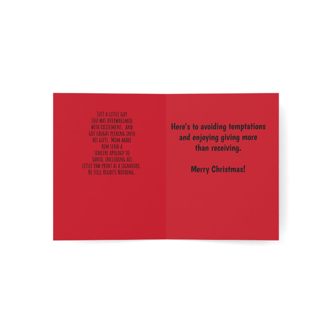 CHRISTMAS Greeting Cards -Lou's Sneaky Peek Design (1, 10, 30, and 50pcs)