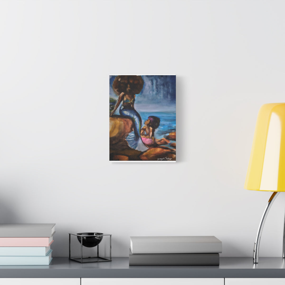 Canvas Print - Mermaid and Child Seaside Art