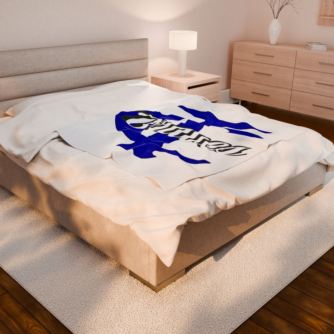 White Personalized Plush Blanket - Braves Team Spirit Throw for Cozy Nights