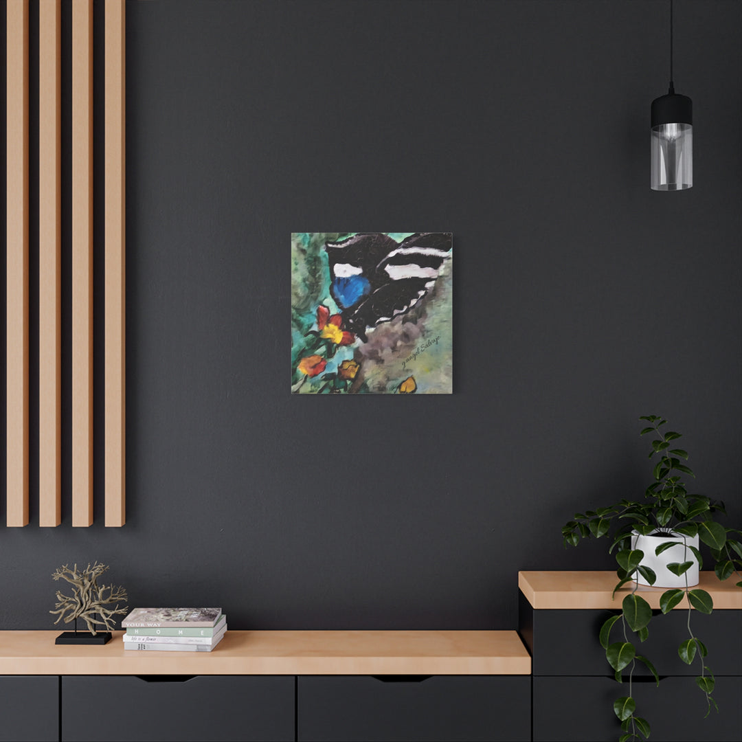 Canvas Print - Swallowtail Butterfly and Flower Painting by G Angel Salvaje