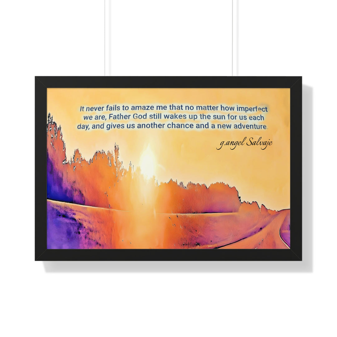God Wakes The Sun Framed Horizontal Poster