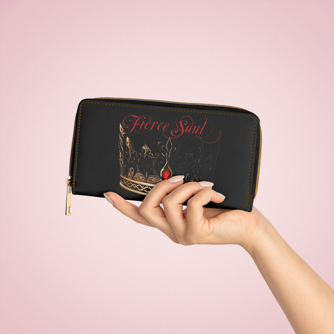 Distressed Print Fierce Soul Zipper Wallet
