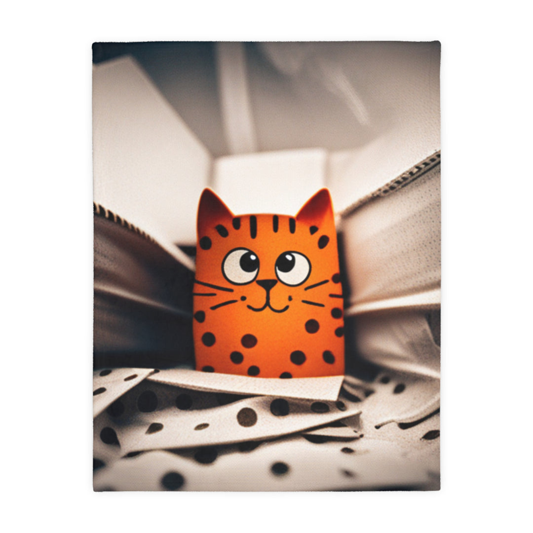 Stowaway Cat Velveteen Microfiber Blanket (Two-sided print)