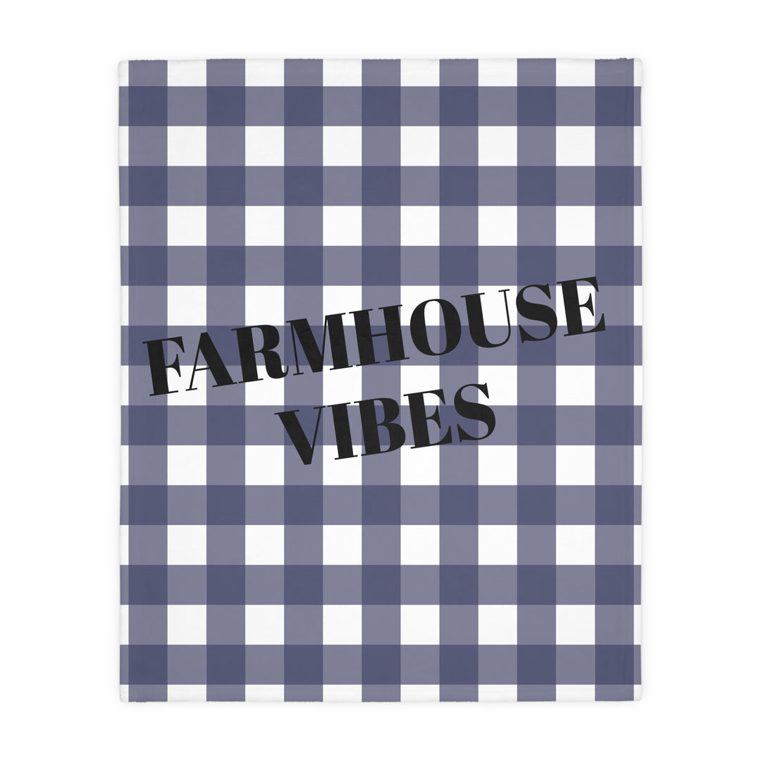 Farmhouse Vibes Velveteen Minky Blanket (Two-sided print)