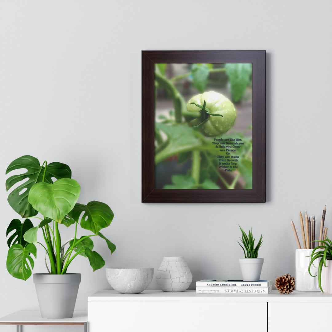 What type of soil are you? PLATO QUOTE, Framed Vertical Poster