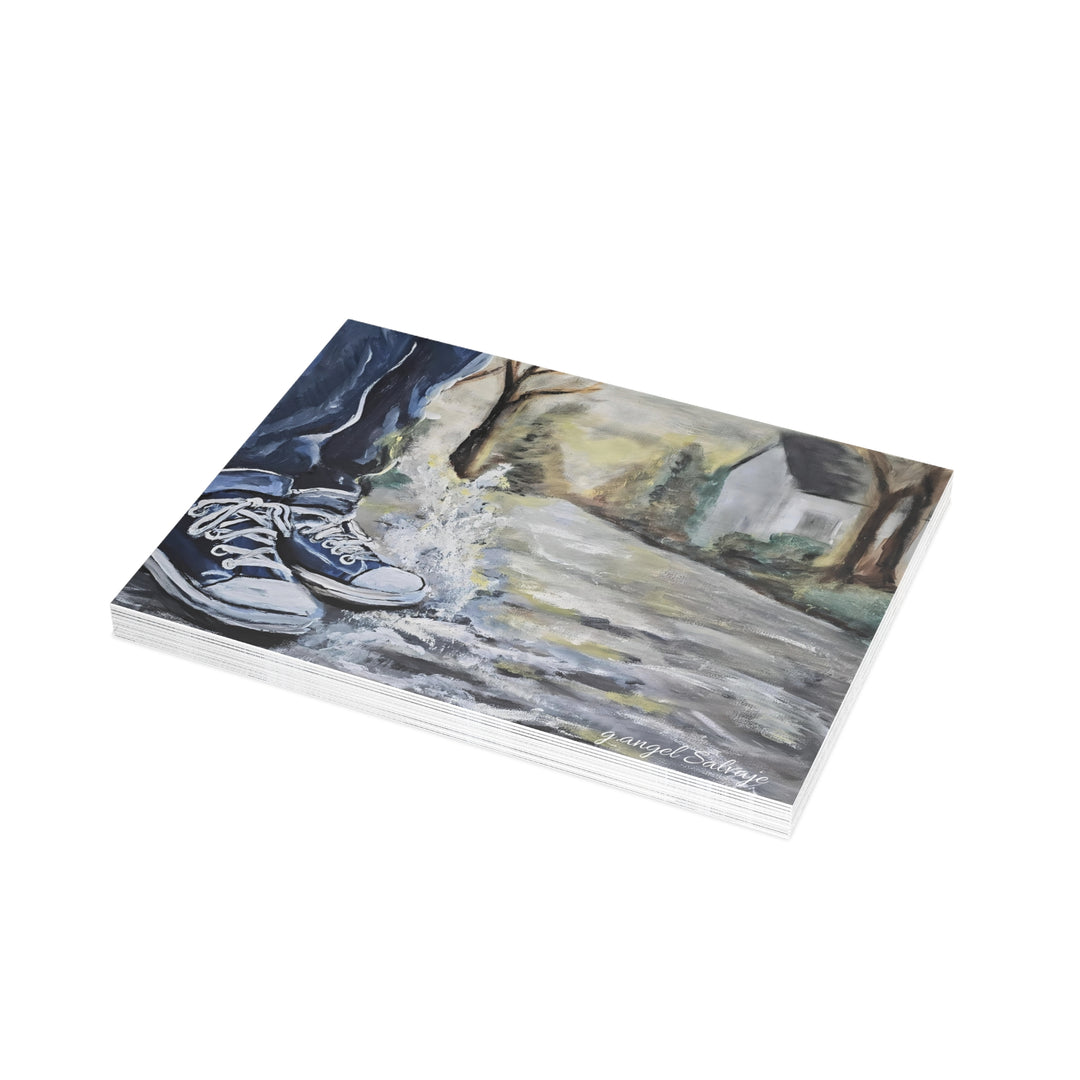 Artistic Postcard Bundle with Envelopes -Splashin' in the Puddles Perfect for Sending Heartfelt Messages