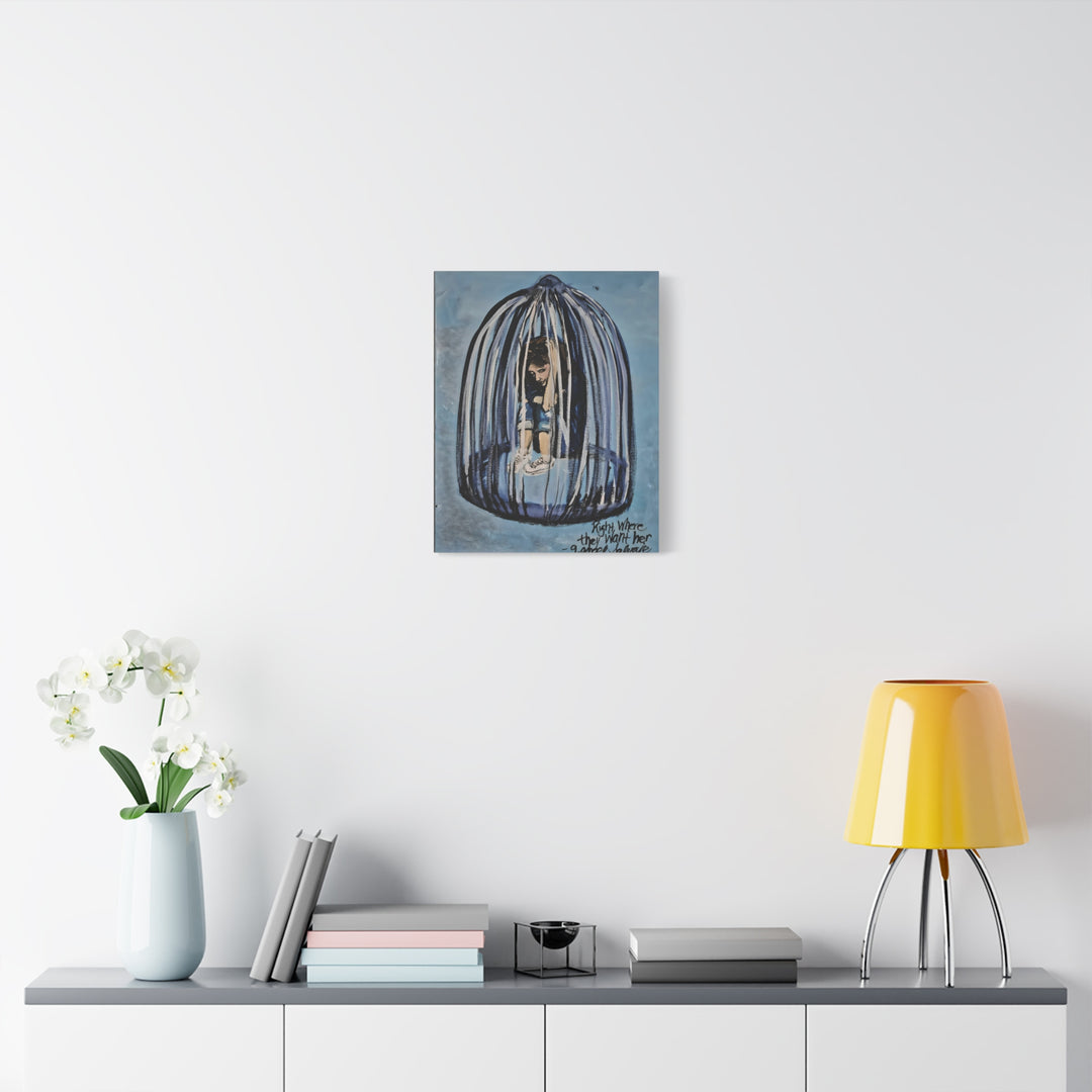 Emotional Matte Canvas Art - 'Right Where They Want Her'