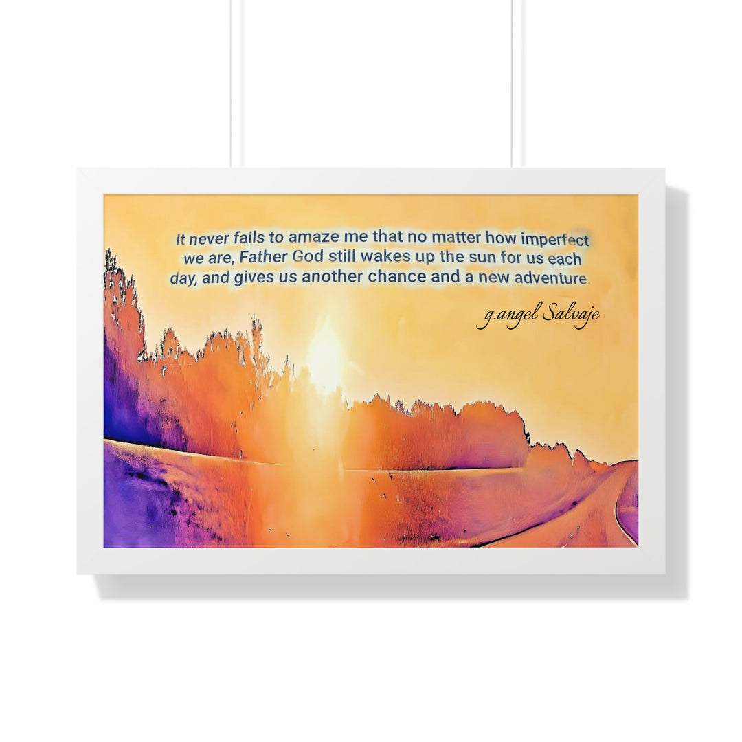 God Wakes The Sun Framed Horizontal Poster