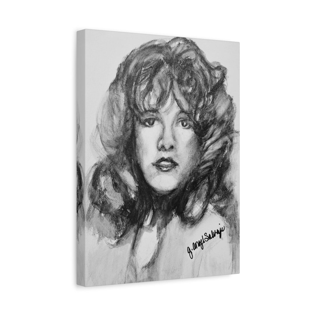 Stevie Nicks, B&W Rock and Roll Series,  Matte Canvas, Stretched, 1.25"