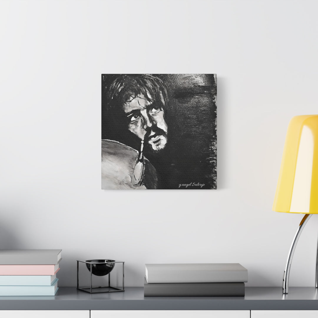 Canvas Print - Jon Bonham Black and White Painting