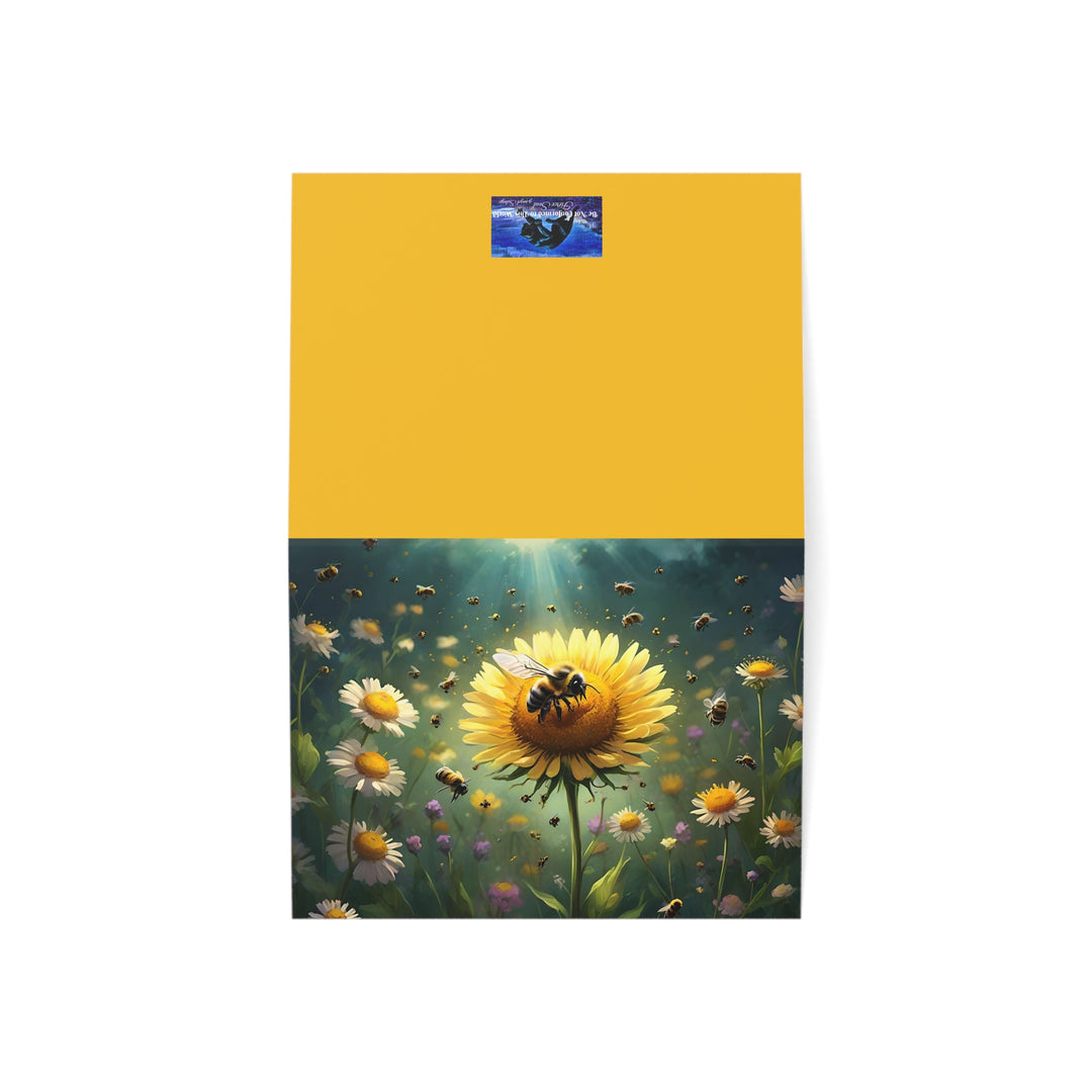 Sunny Floral Greeting Cards - Bee Themed Nature Love Notes, Blank Card Set for All Occasions, Birthday, Thank You, Spring Gift