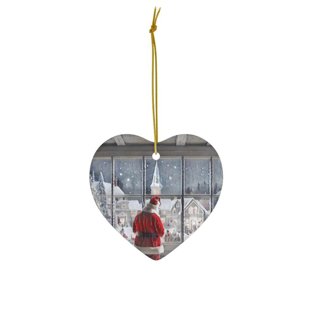 Santa Knows Ceramic Ornament, 4 Shapes