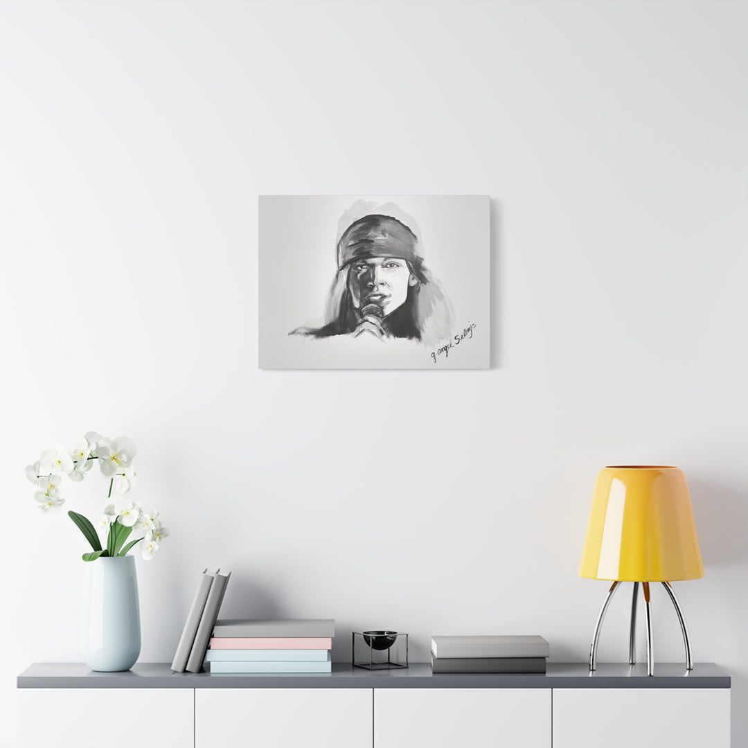 Axle Rose, Black and White Rock and Roll Series Canvas Art