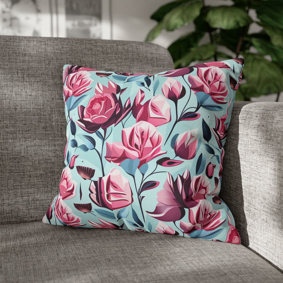 Roses are Pink small print  Spun Polyester Square Pillow Case