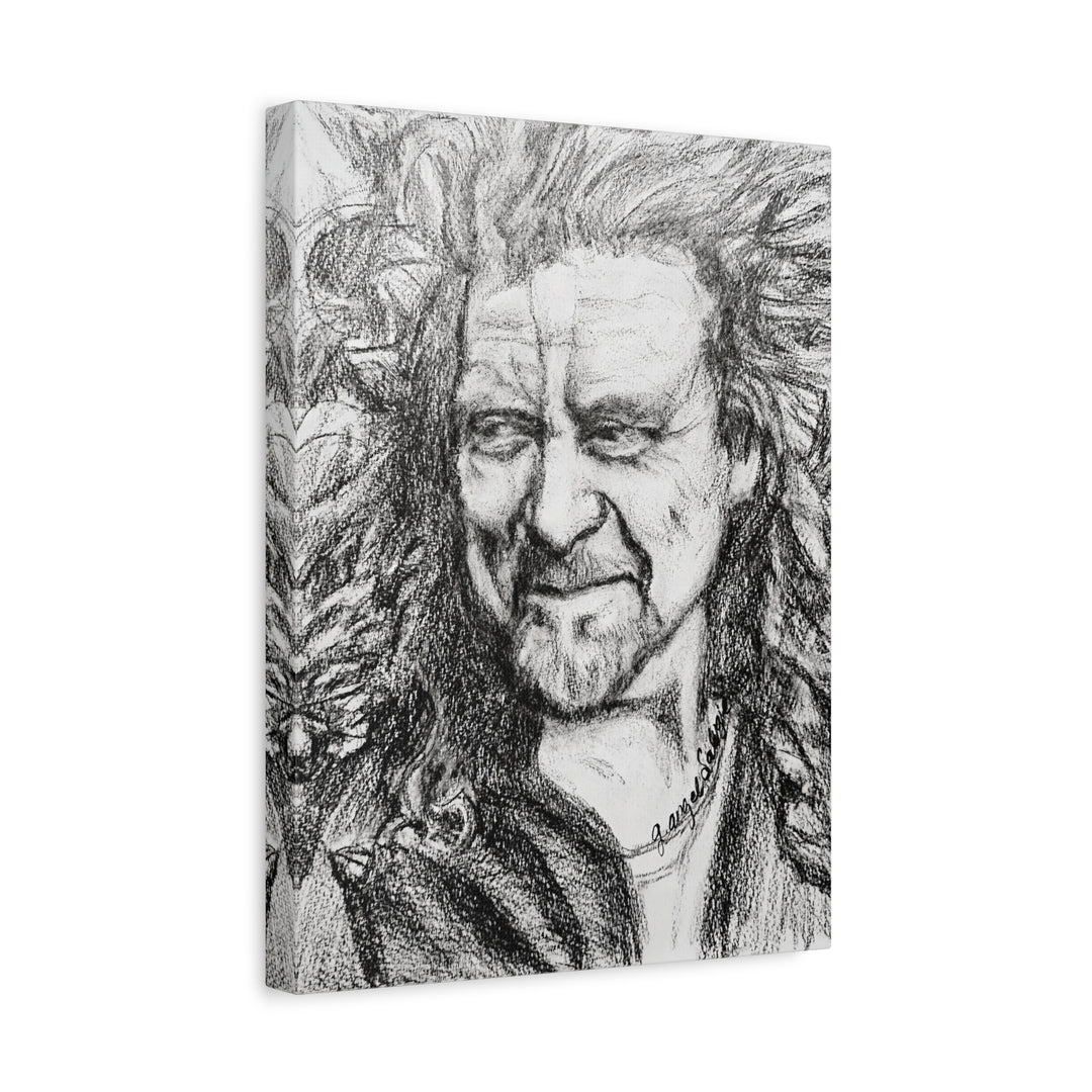 Robert Plant,B&W Rock and Roll Series Canvas Print