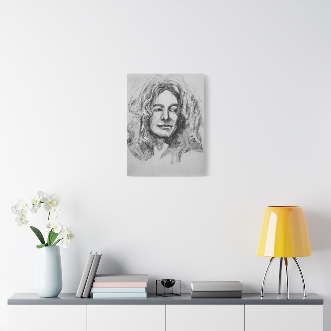 Robert Plant,  B&W Rock and Roll Series, Matte Canvas, Stretched, 1.25"