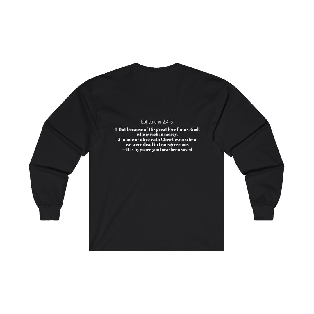 Christian Long Sleeve Tee - Ephesians 2:4-5 Saved by Grace