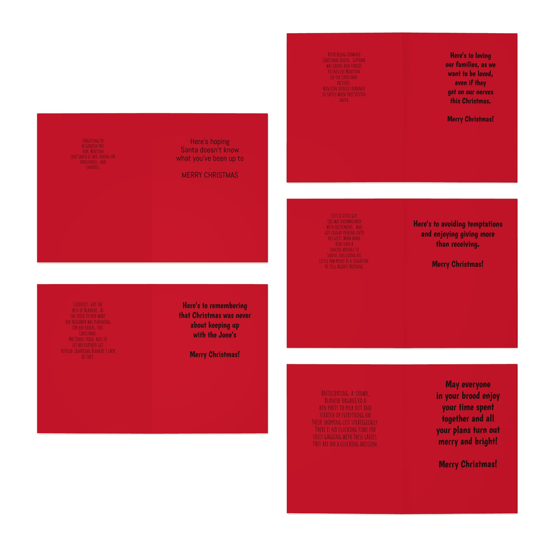 Funny Christmas Greeting Cards (5-Pack)