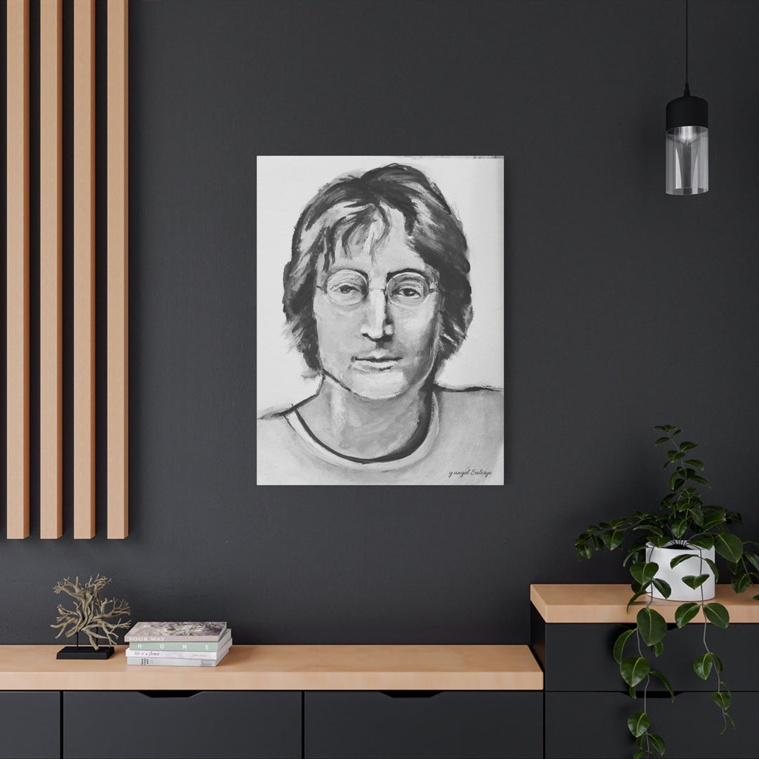 Black and White, John Lennon Canvas Print