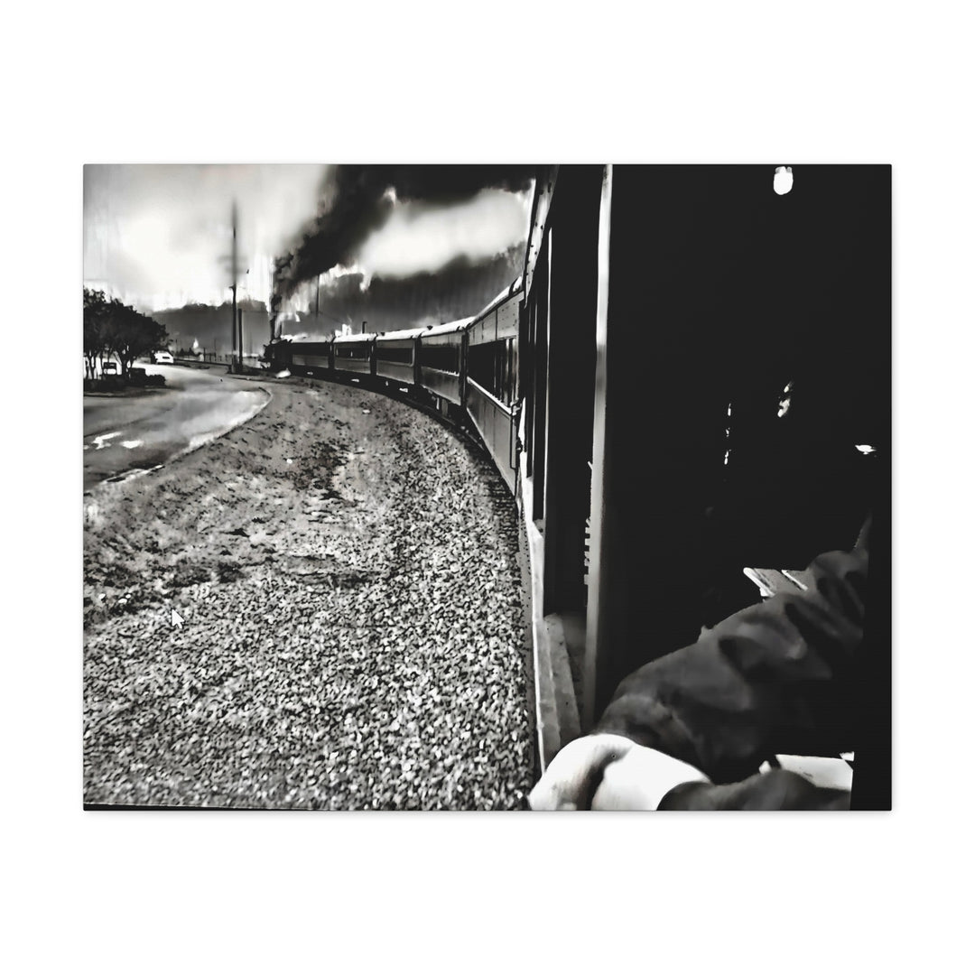 Canvas Art - Leaving Heartbreak Station, Black and White