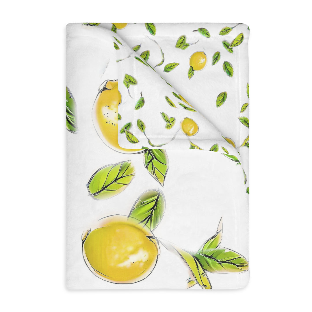 Lemon Velveteen Minky Blanket (Two-sided print)