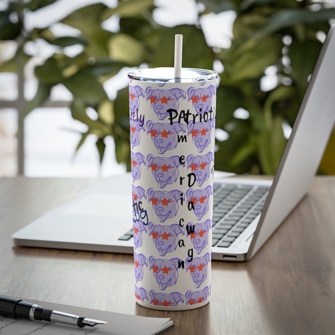 Hitch's American Dawg Patriotic Steel Tumbler with Straw, 20oz