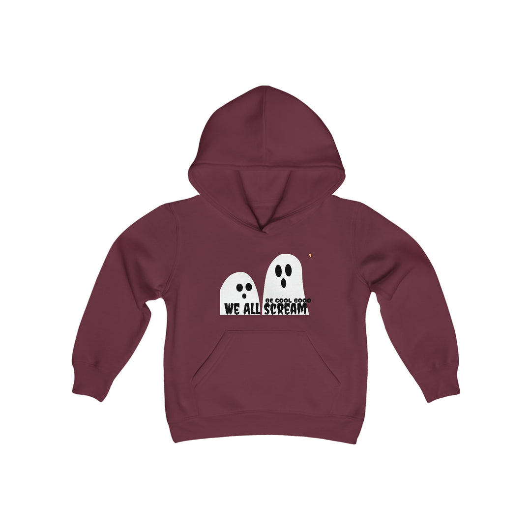 Be Cool Boo, We all Scream Youth Heavy Blend Hooded Sweatshirt