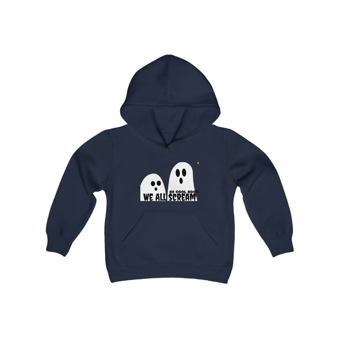 Be Cool Boo, We all Scream Youth Heavy Blend Hooded Sweatshirt