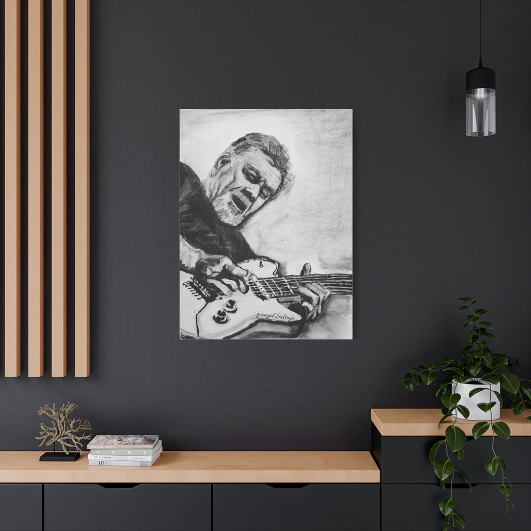 Eddie Van Halen, B&W Rock and Roll Series Matte Canvas, Stretched, 1.25"