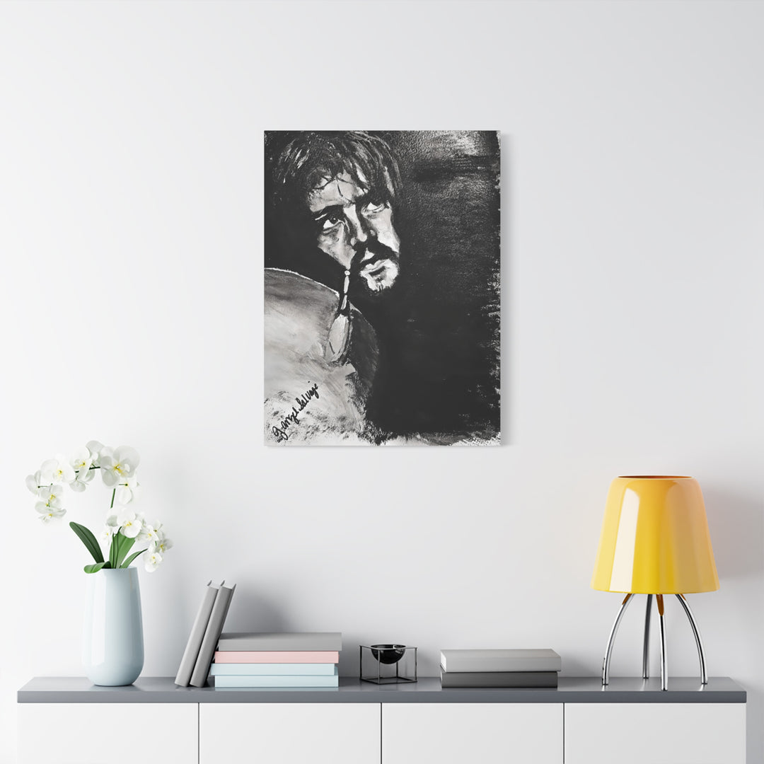 Canvas Print - Jon Bonham Black and White Painting
