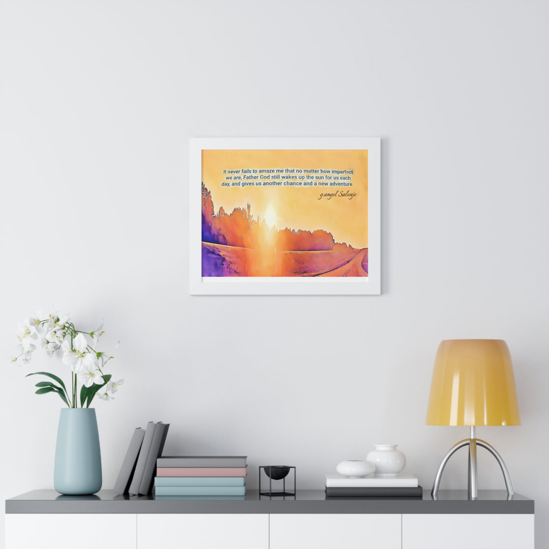 God Wakes The Sun Framed Horizontal Poster