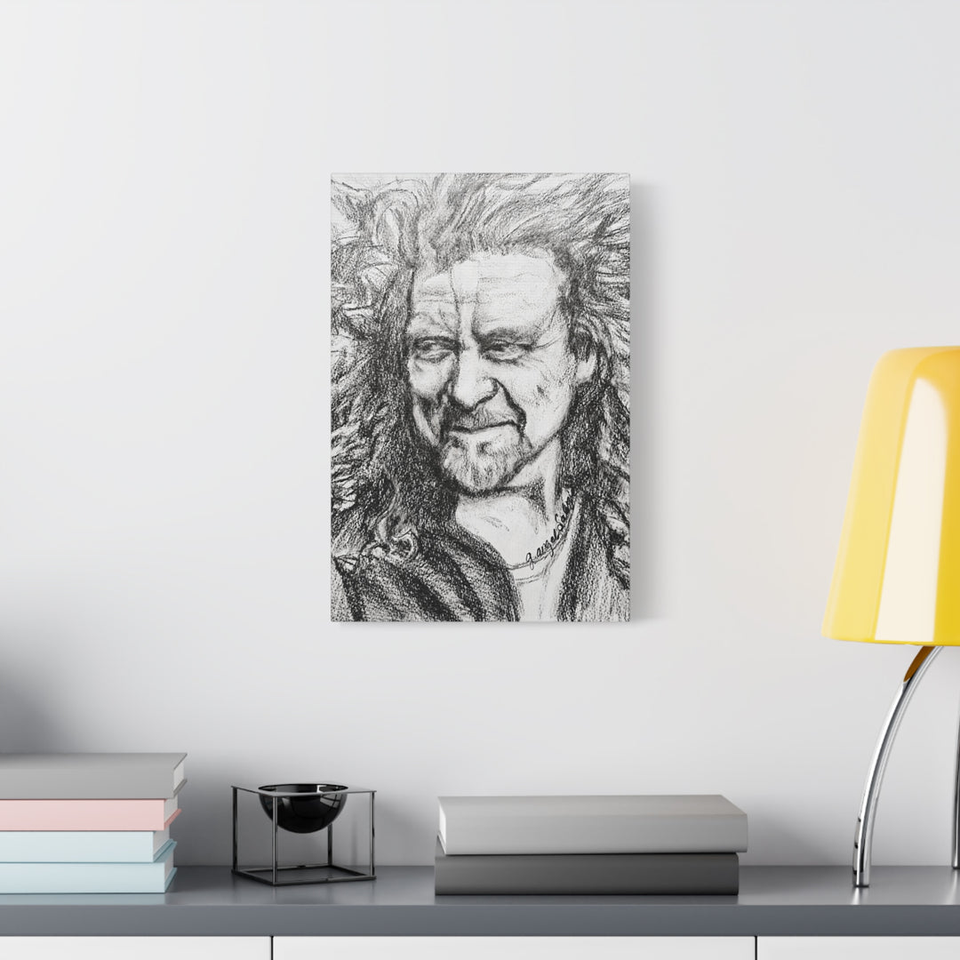 Robert Plant,B&W Rock and Roll Series Canvas Print