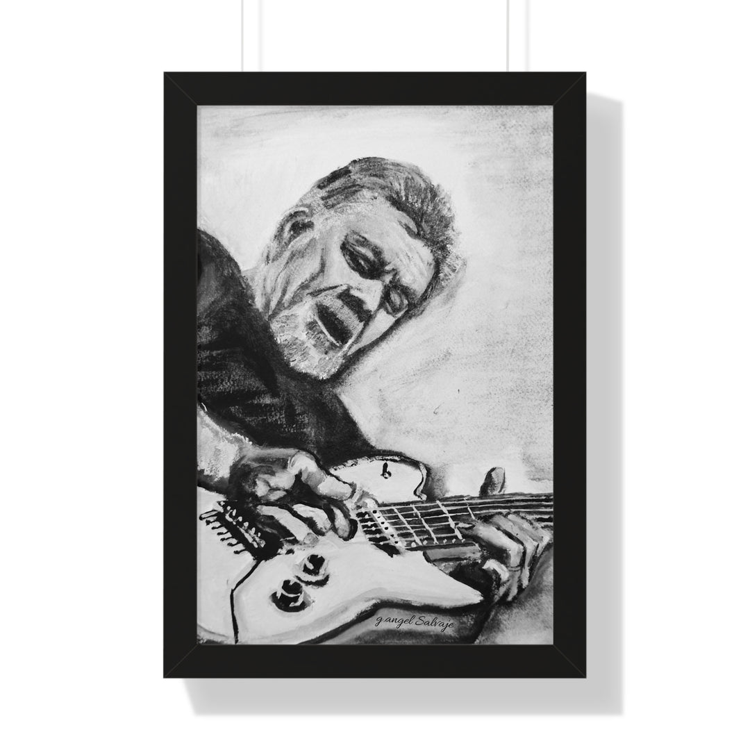 Vertical Poster, Eddie Van Halen Black and White Portrait