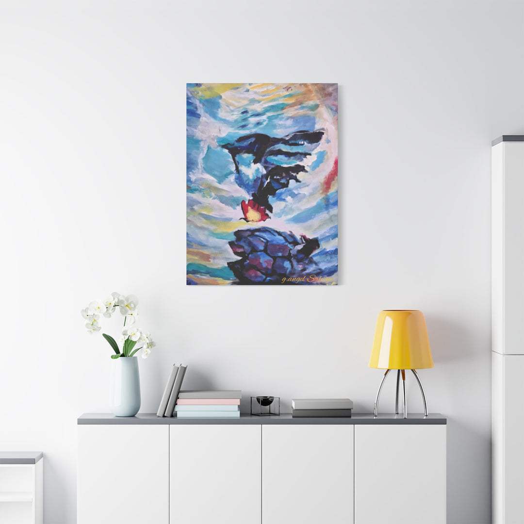 Canvas Painting Print - Courageous Beyond Understanding by g angel Salvaje