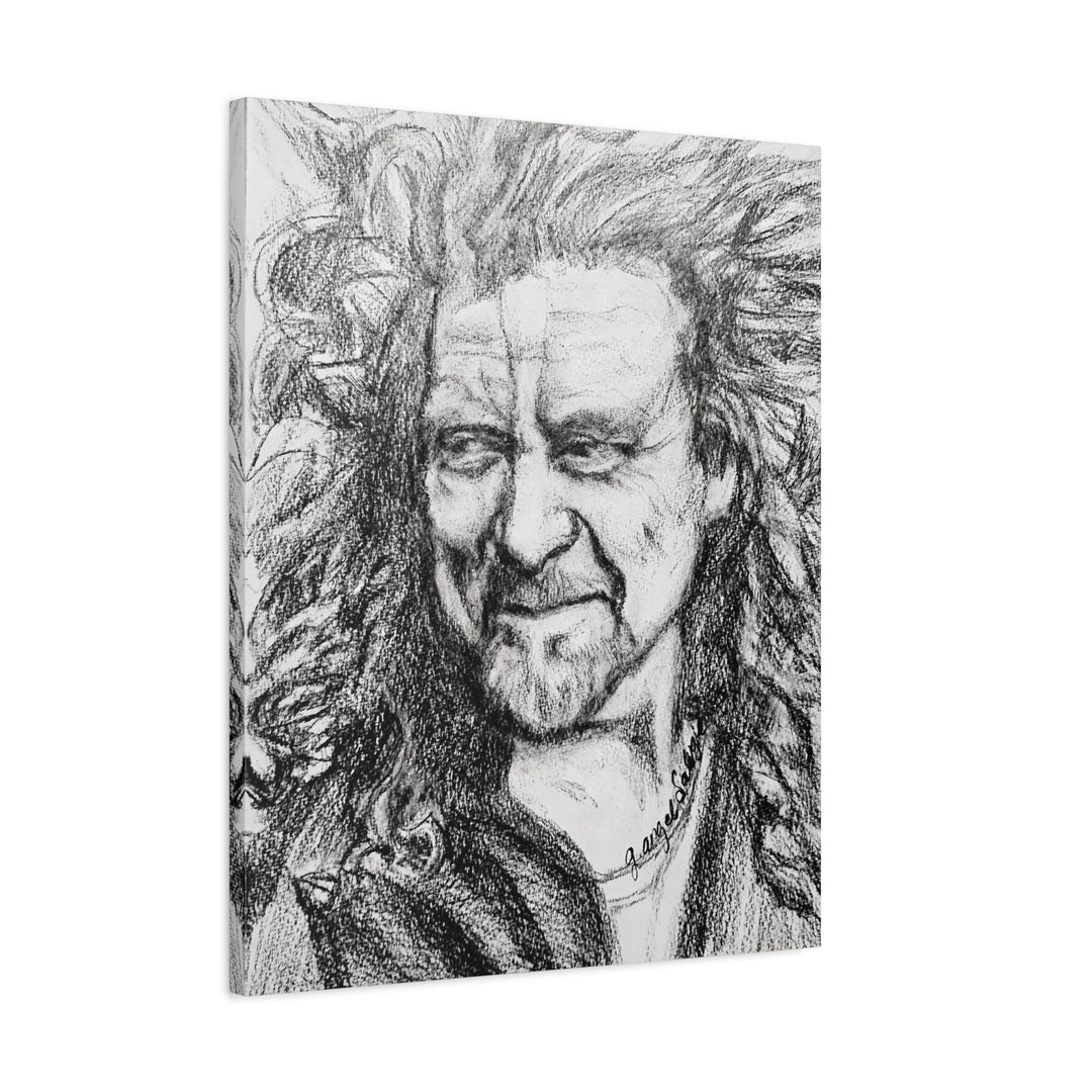 Robert Plant,B&W Rock and Roll Series Canvas Print