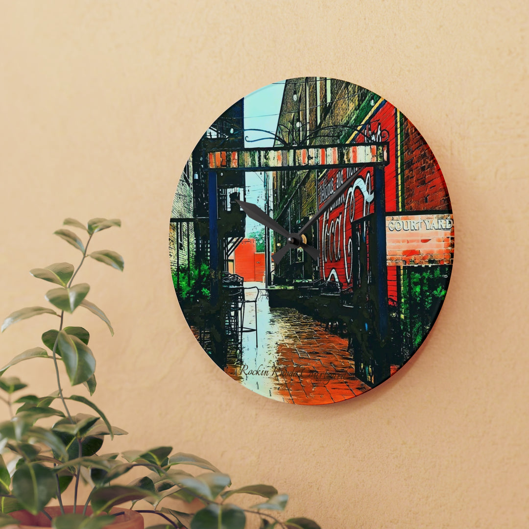 Rockin Rhoda Courtyard Acrylic Wall Clock