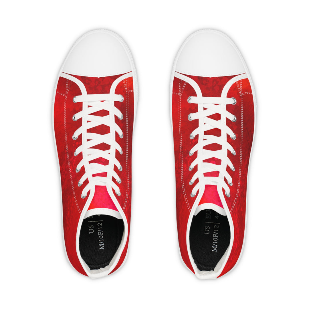 Marbled Red Men's High Top Sneakers