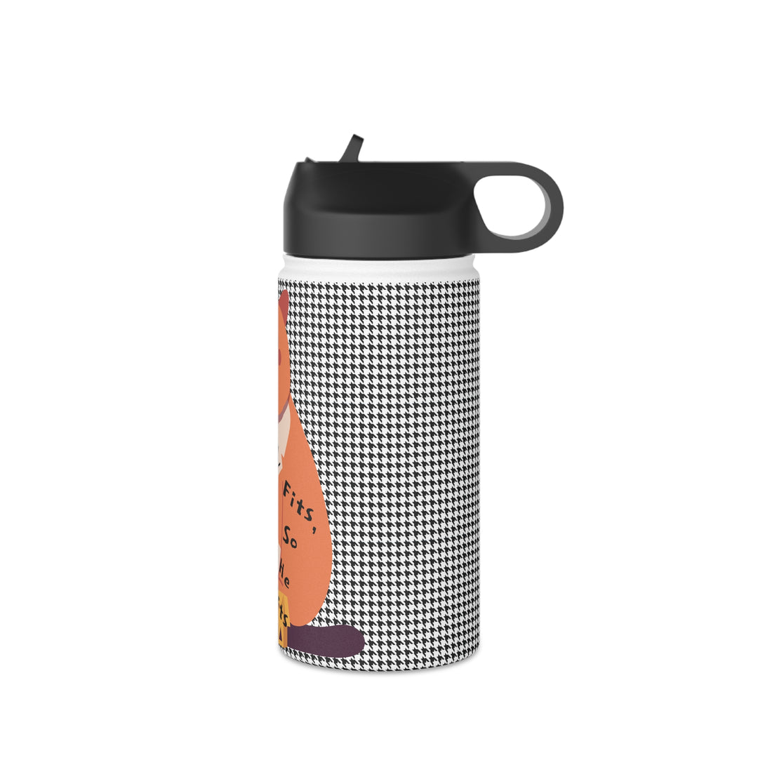 Fitz cat fits and sits Stainless Steel Water Bottle, Standard Lid