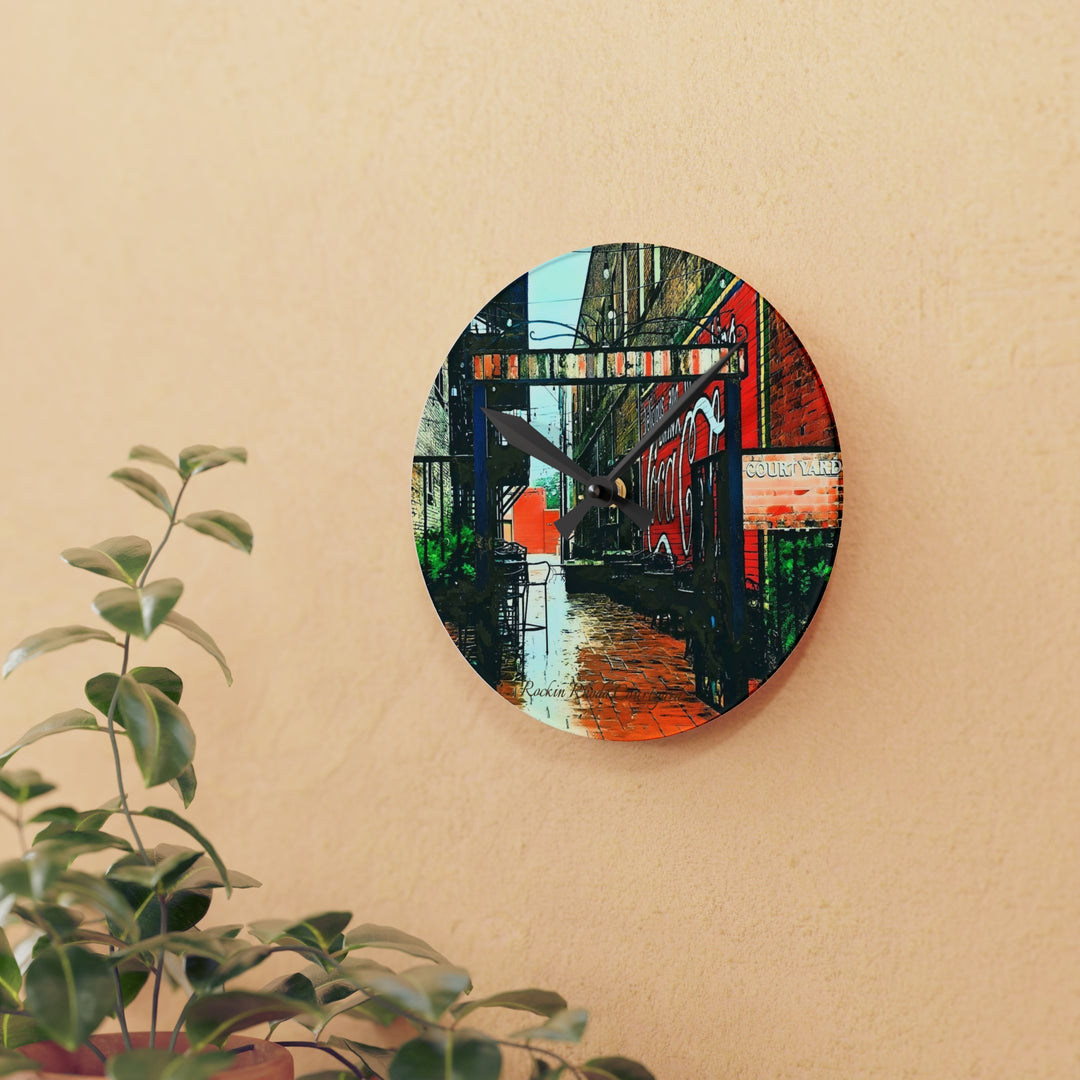 Rockin Rhoda Courtyard Acrylic Wall Clock