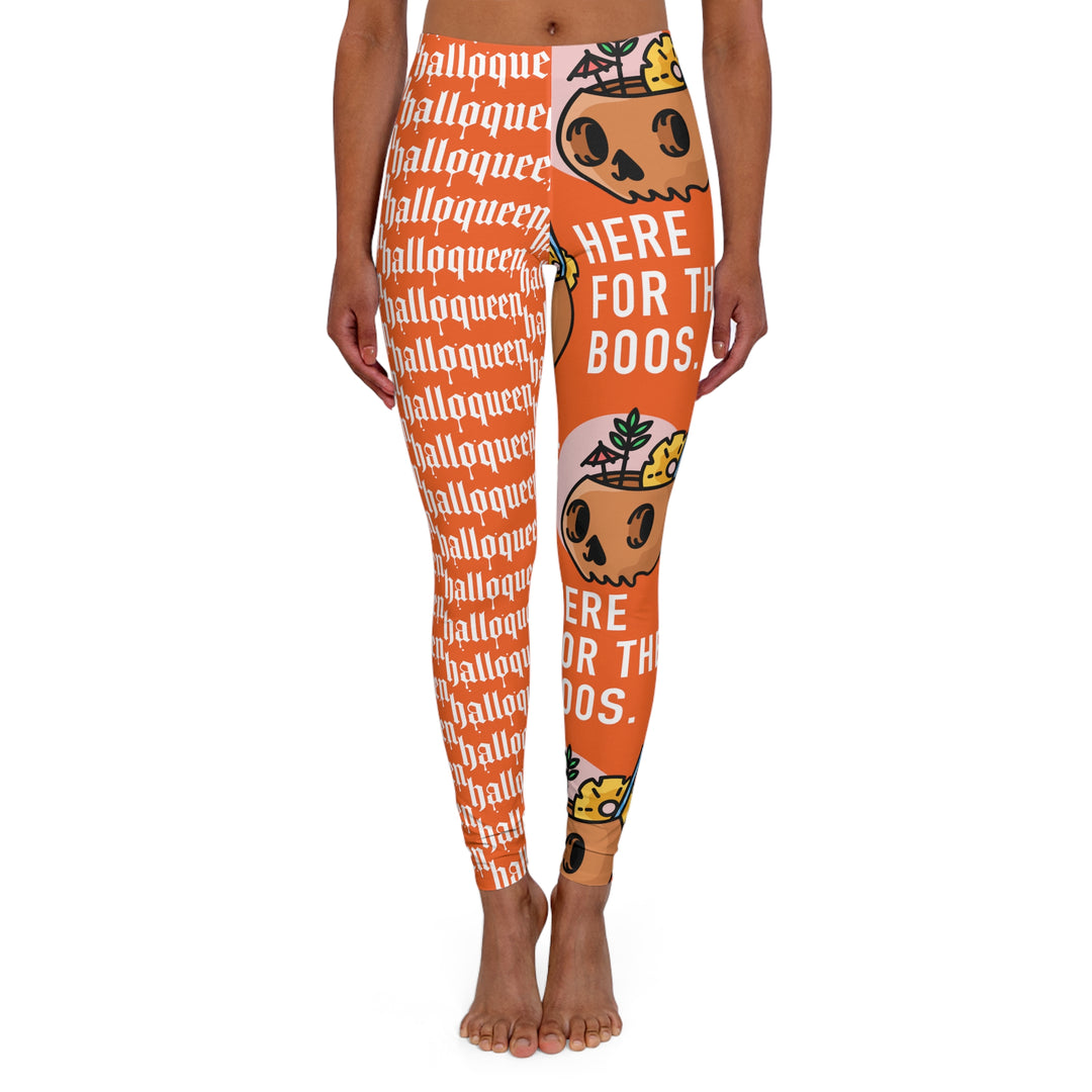 Halloqueen Here for the Boos Women's Spandex Leggings (AOP)
