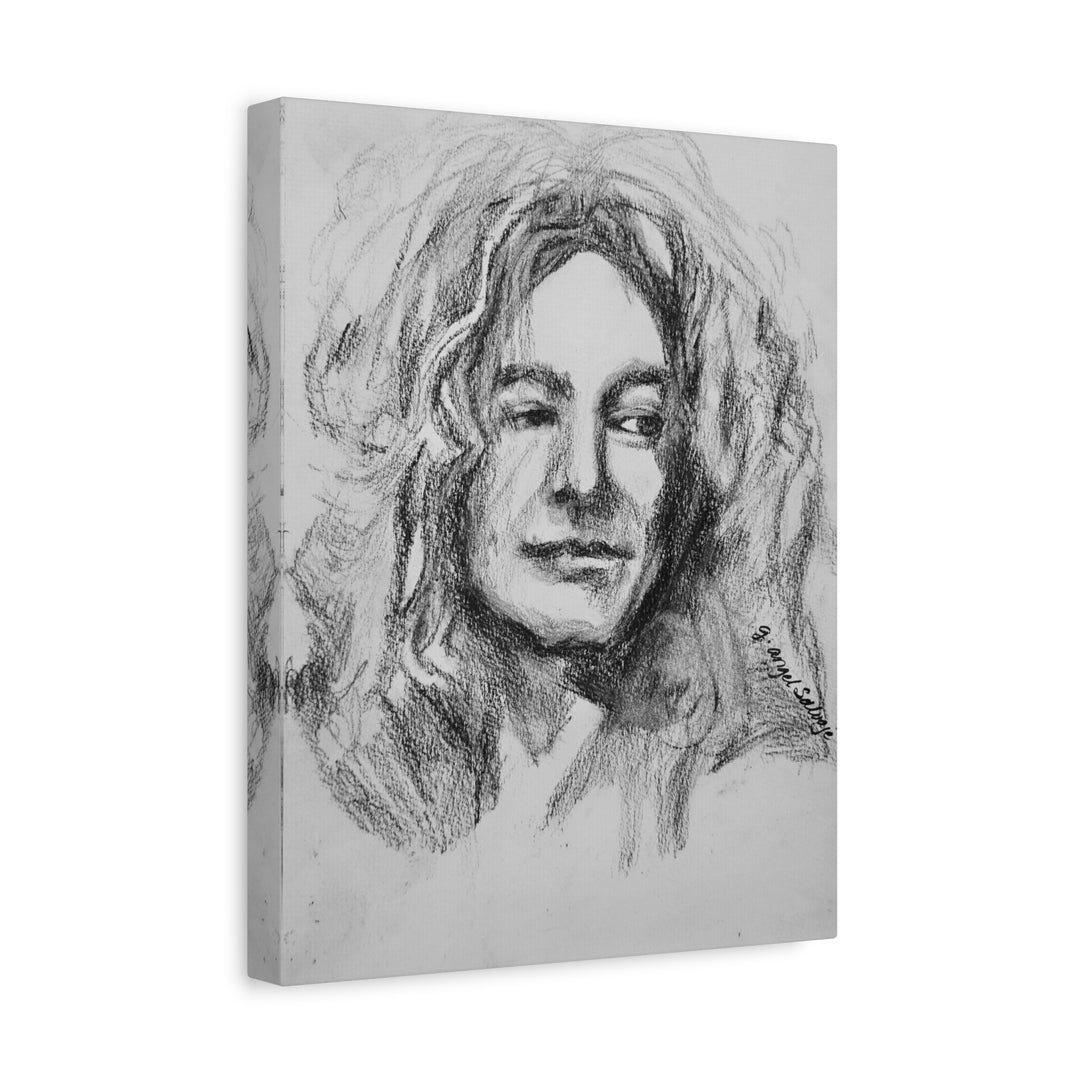 Robert Plant,  B&W Rock and Roll Series, Matte Canvas, Stretched, 1.25"