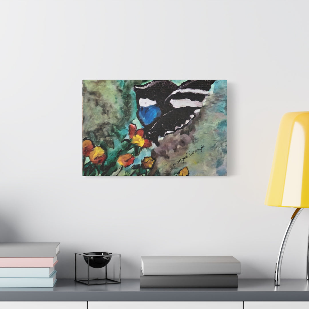 Canvas Print - Swallowtail Butterfly and Flower Painting by G Angel Salvaje