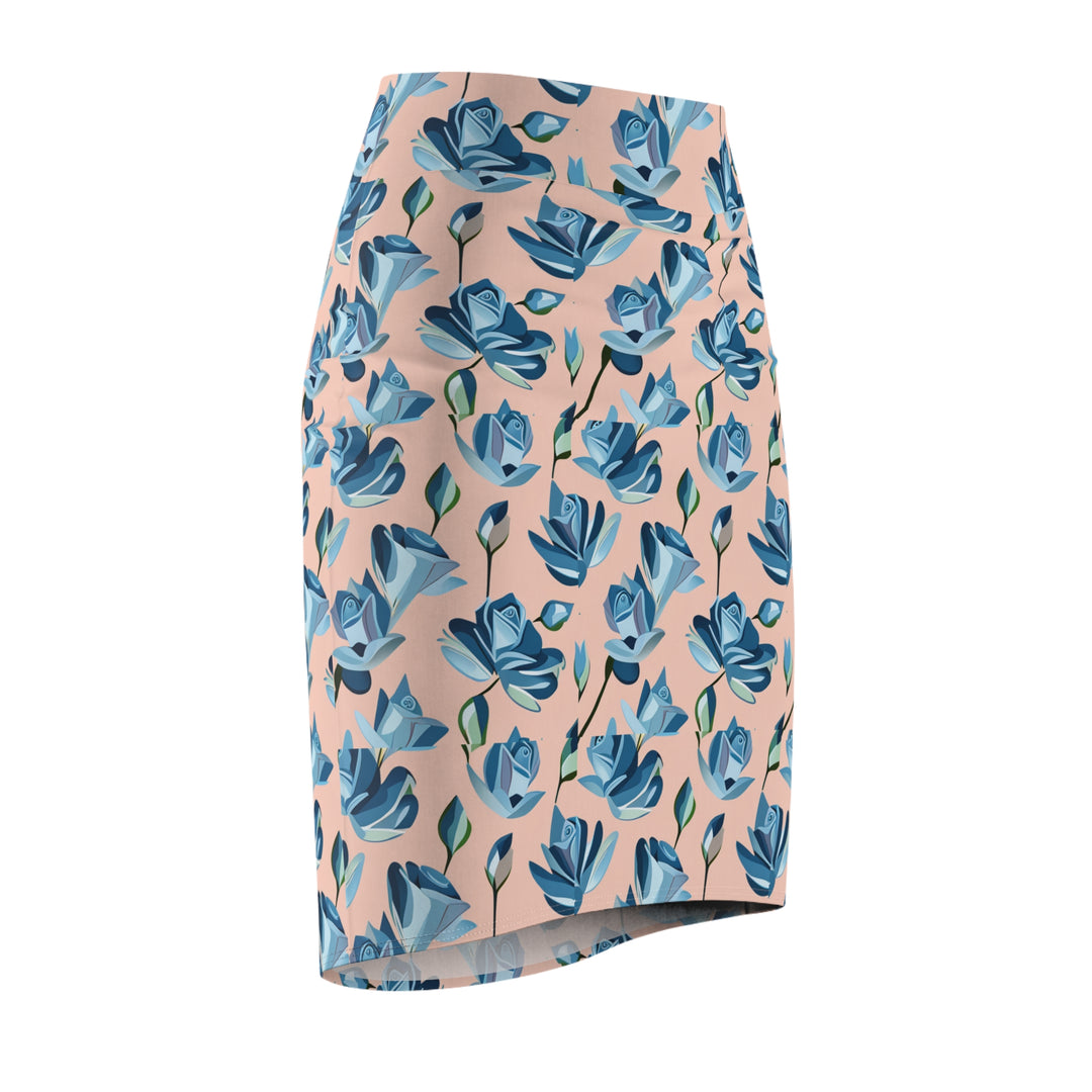 Blue Rose Buds Women's Pencil Skirt (AOP)